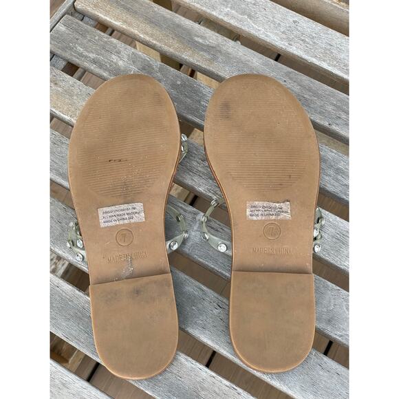 Steve Madden clear w/ rhinestones embellined flat sandals 7 - Picture 4 of 5